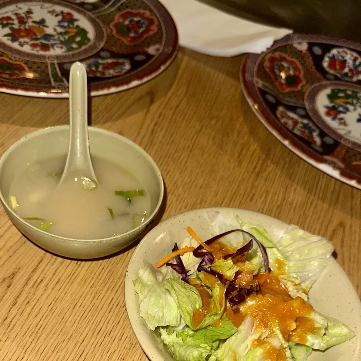 Miso Soup and Ginger Salad
