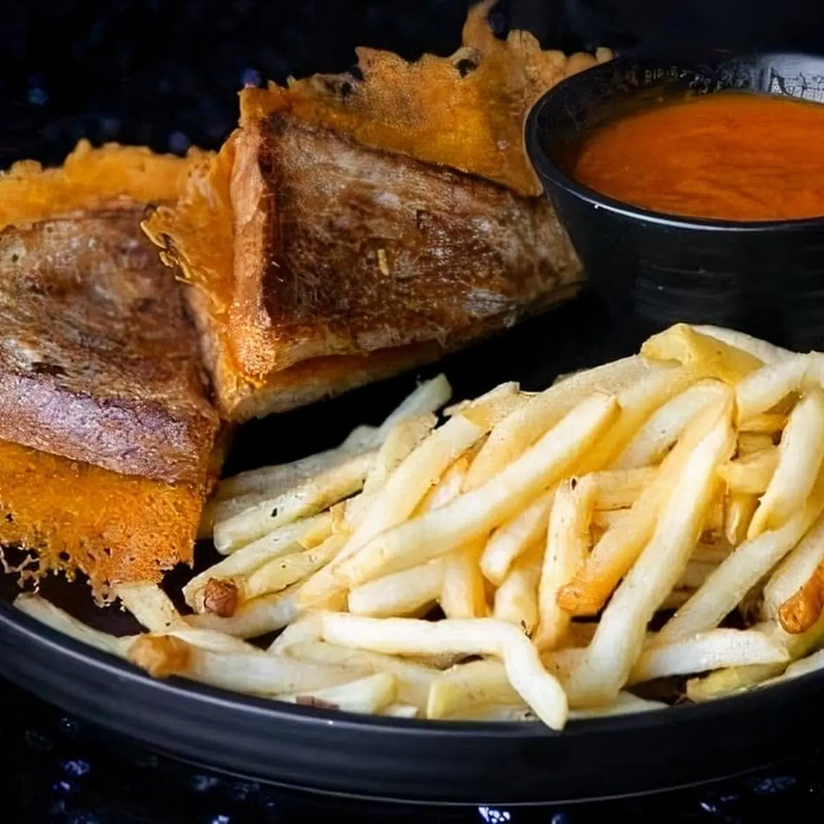 Garlic Bread Grill Cheese with Tomato Soup