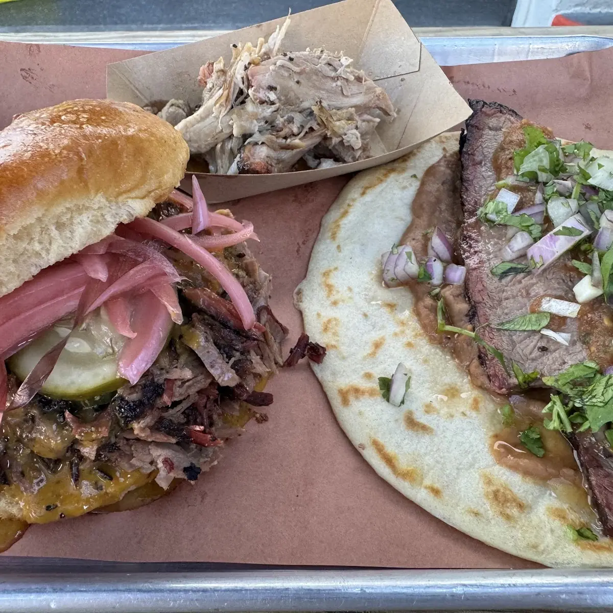 Pulled Pork and Brisket Taco