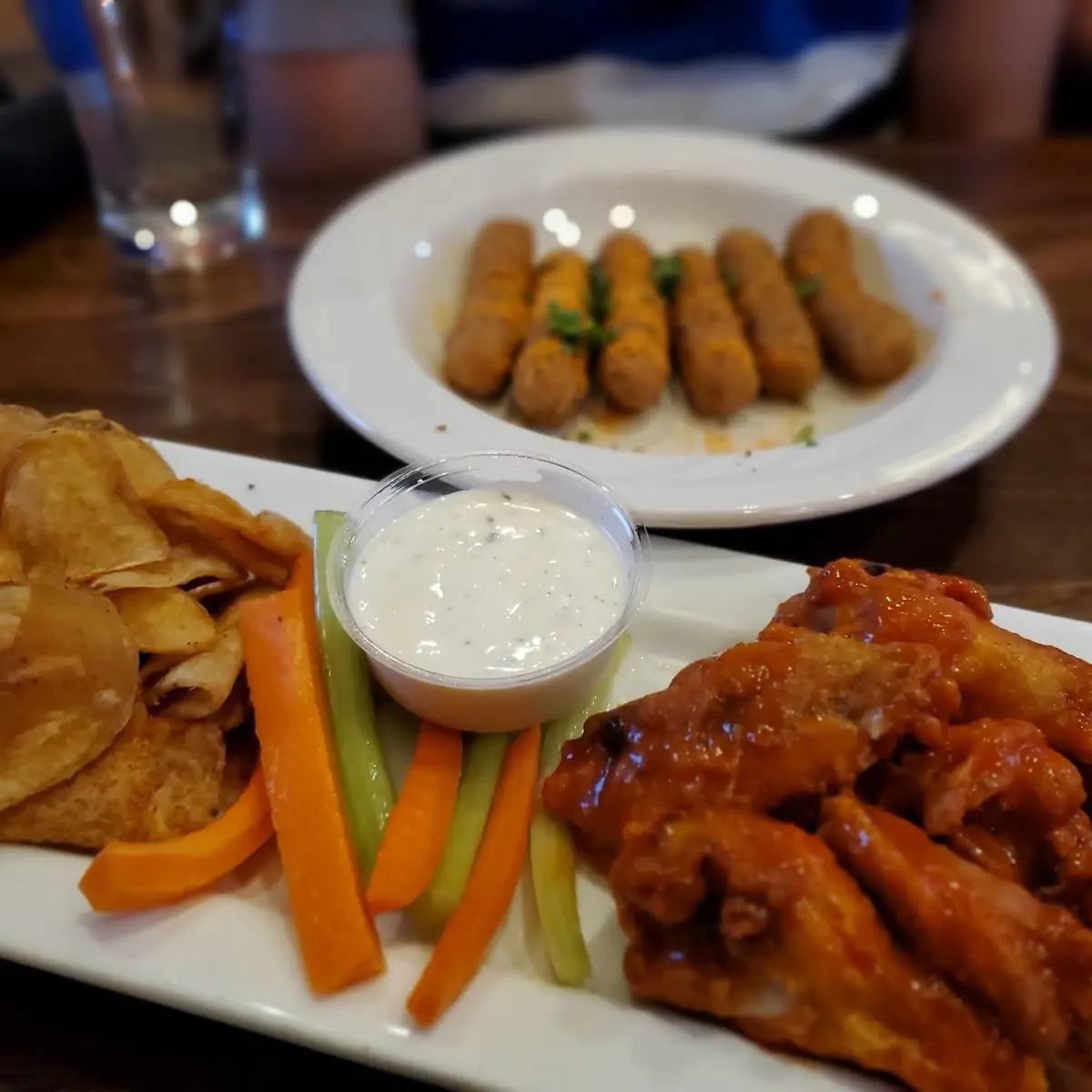 Buffalo Wings and Mozzarella Cheese Sticks