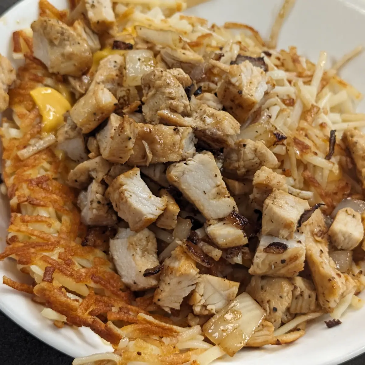Chicken Melt Hashbrown Bowl