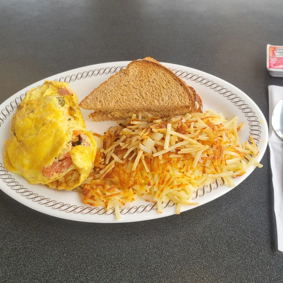 Fiesta Omelette Hashbrowns Scattered Smothered