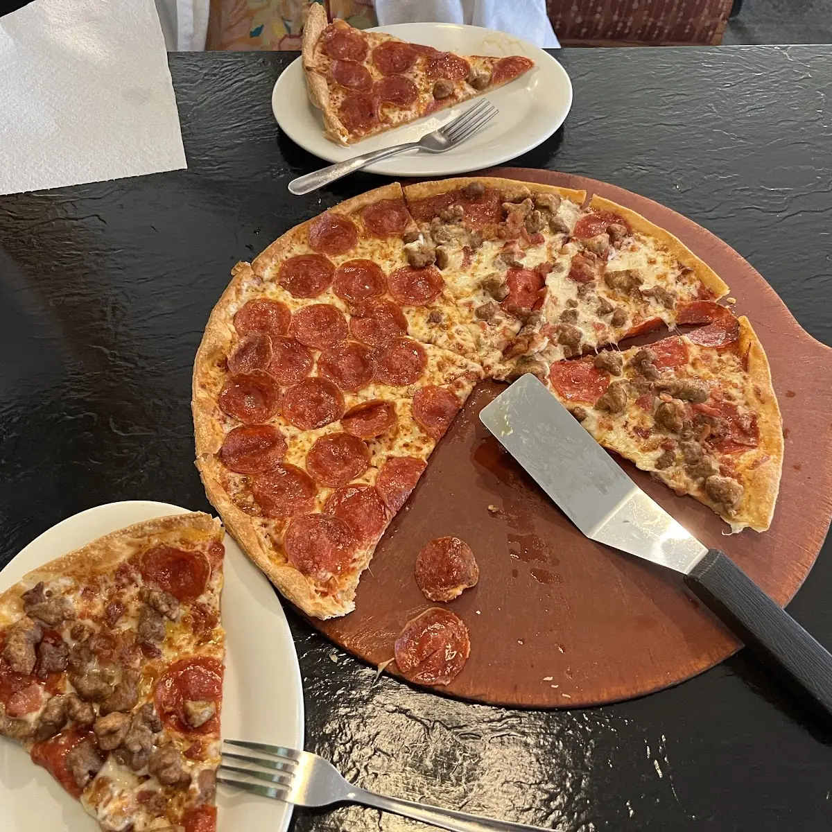 Half Pepperoni Half Meat Lovers Thin Crust