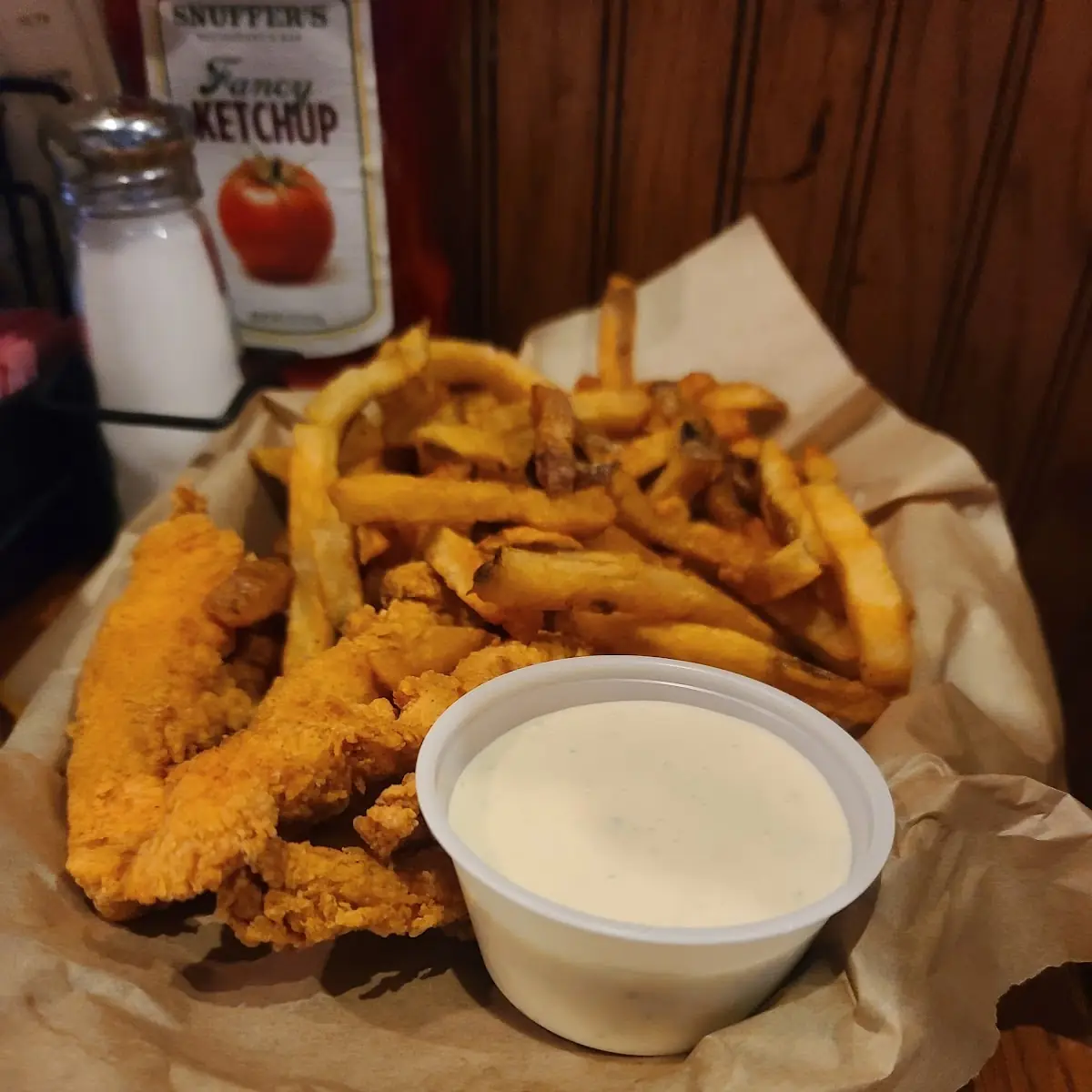 Spicy Chicken Strips and Fries