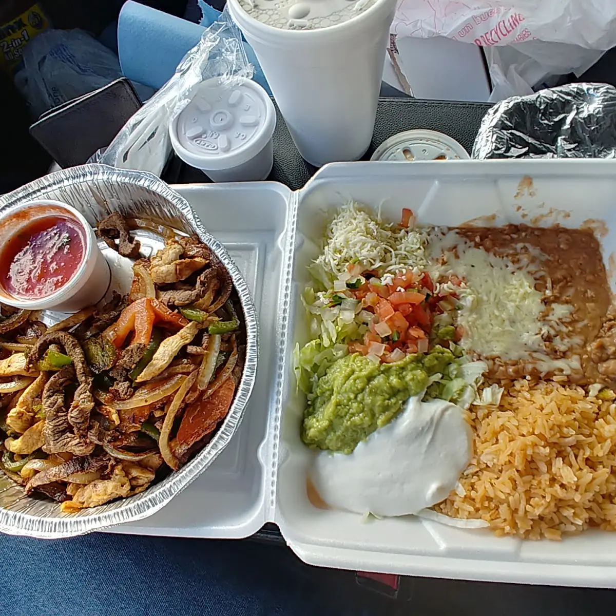 Steak Fajitas Rice and Beans