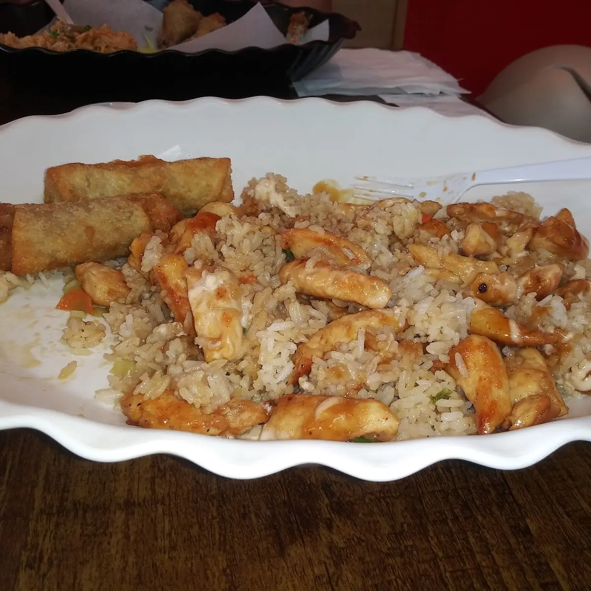 Chicken Hibachi with Egg Rolls
