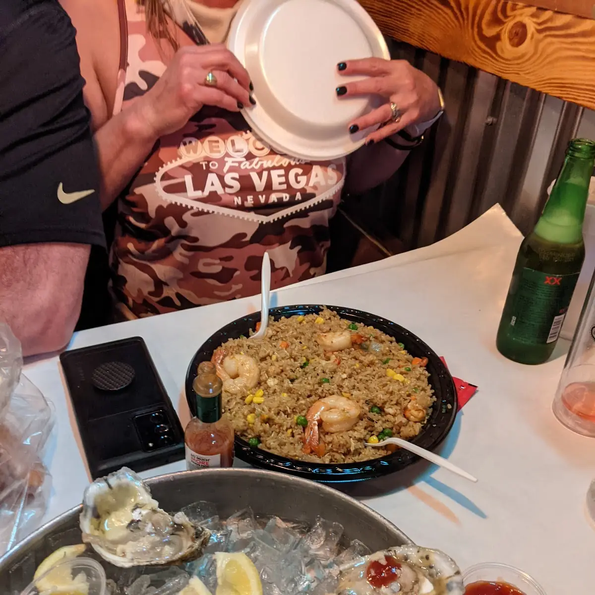 Blue Point Oysters on the Half Shell Shrimp Fried Rice