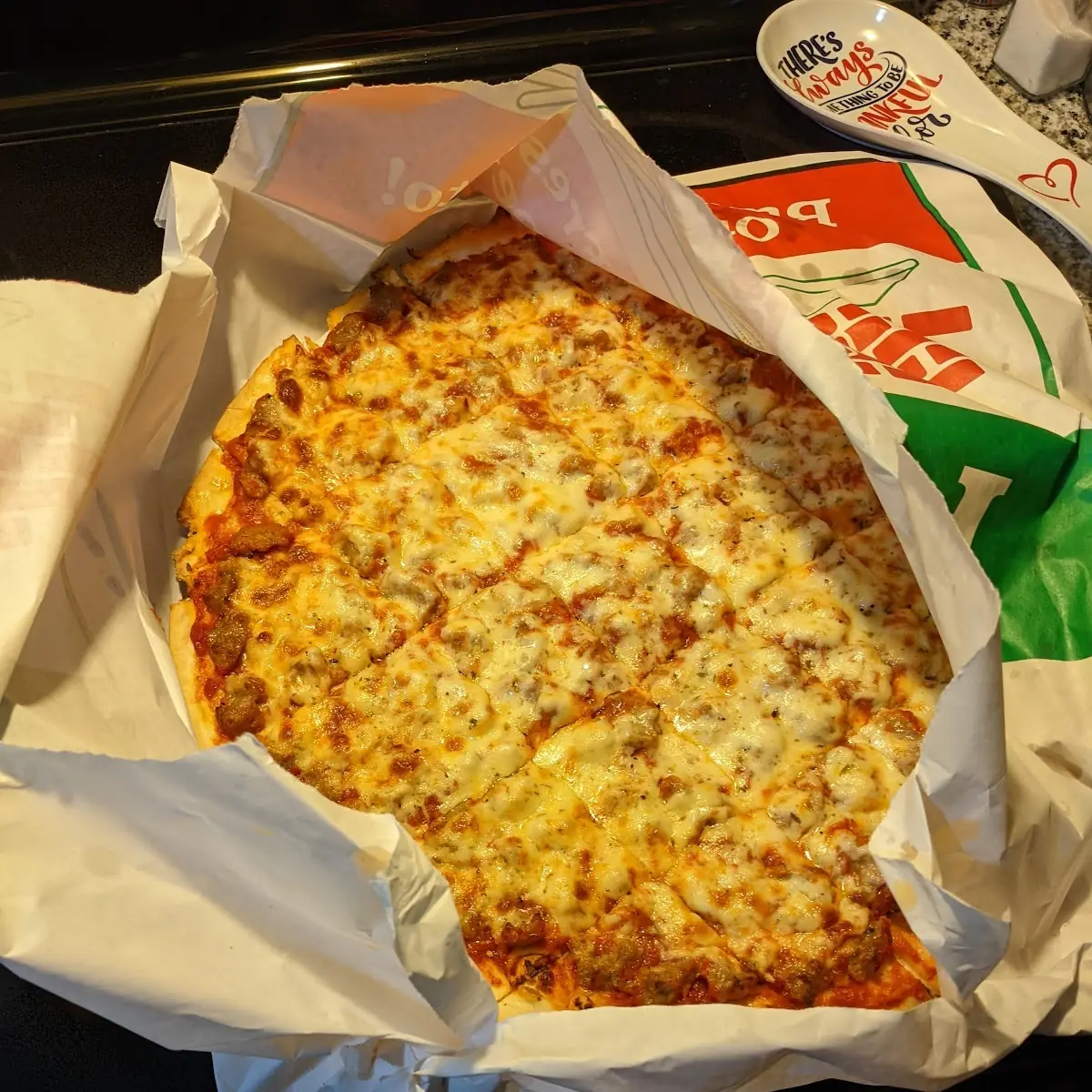 Thin Crust Sausage Pizza