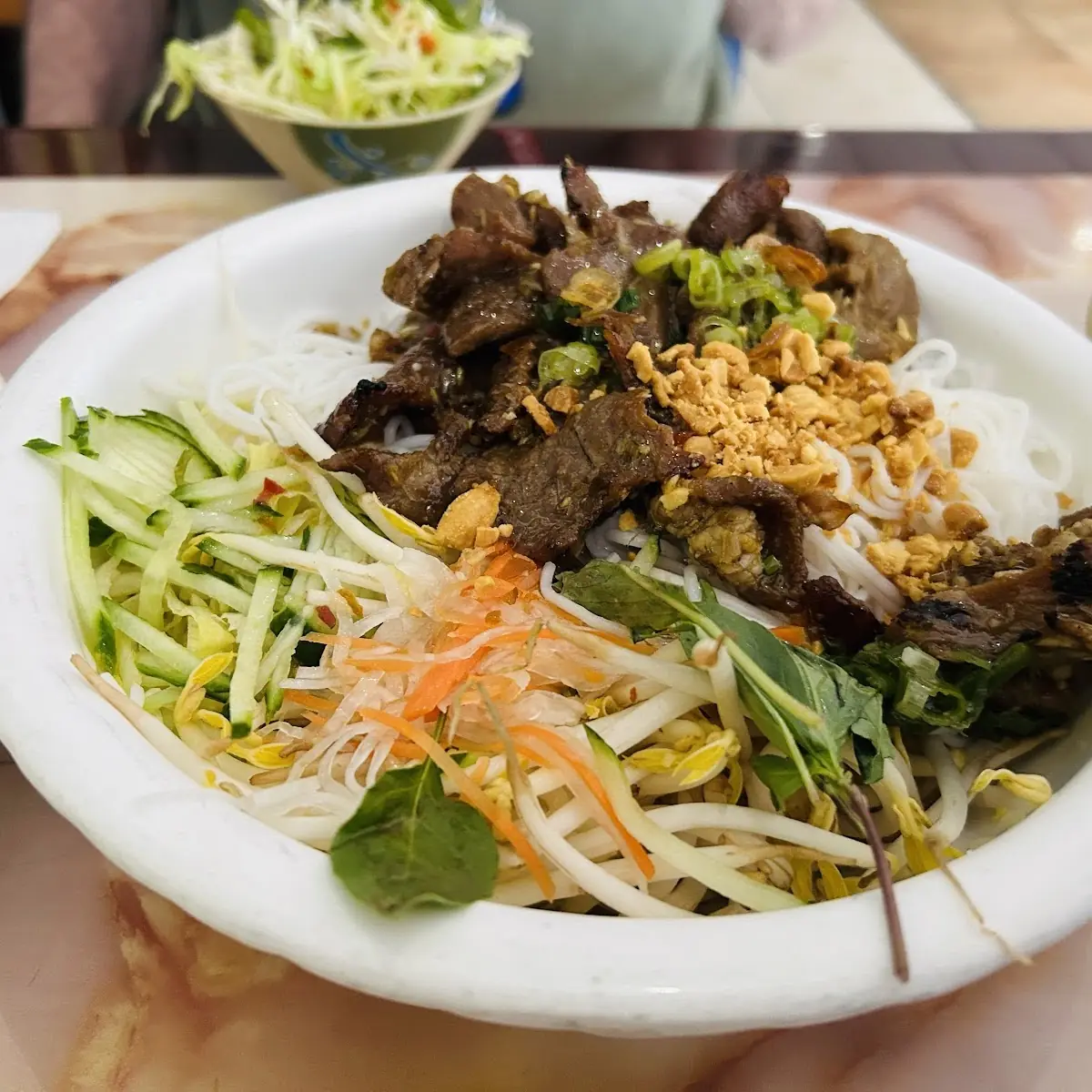 Rice Vermicelli Noodle Salad with Grilled Pork