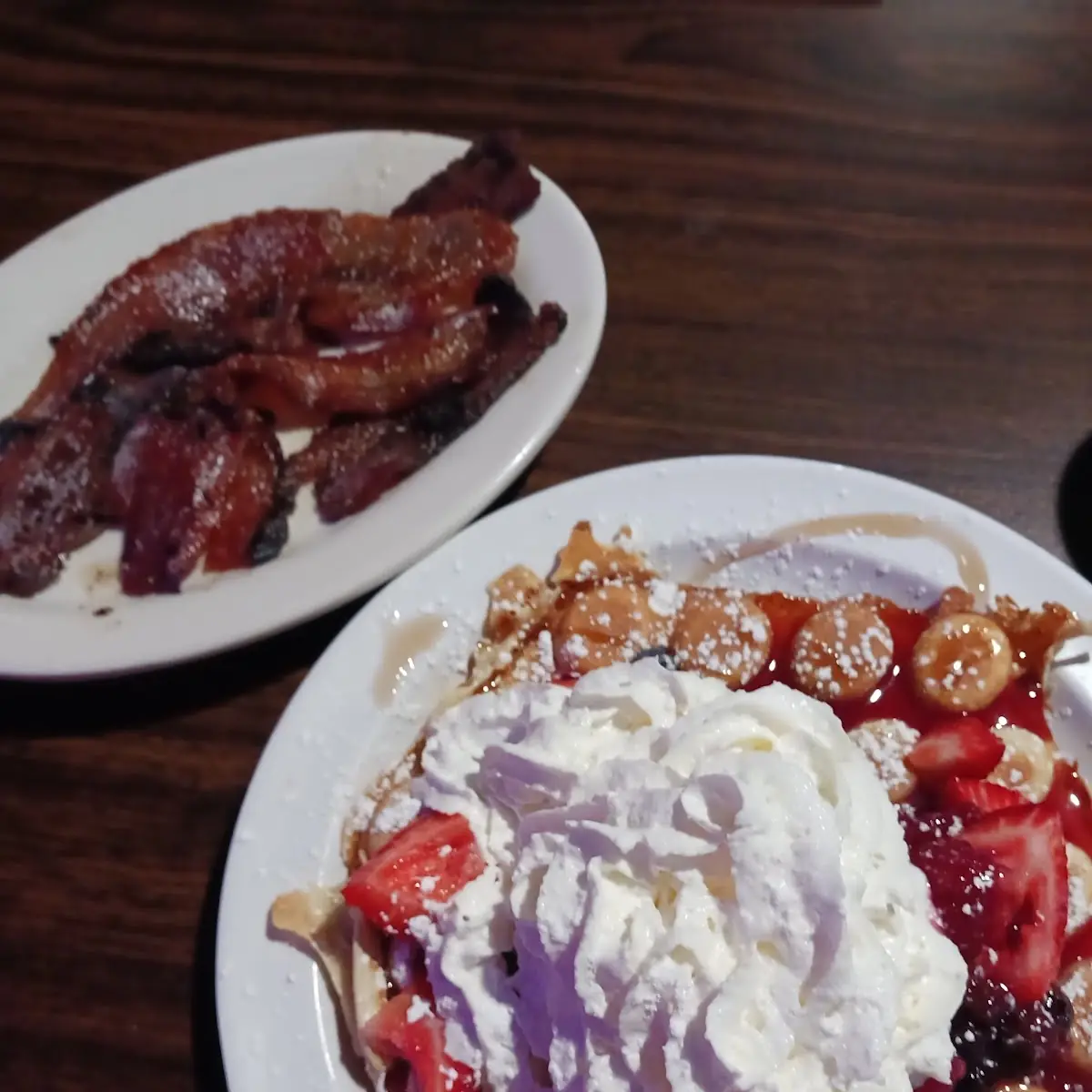 Bubble Waffle Special and Bacon