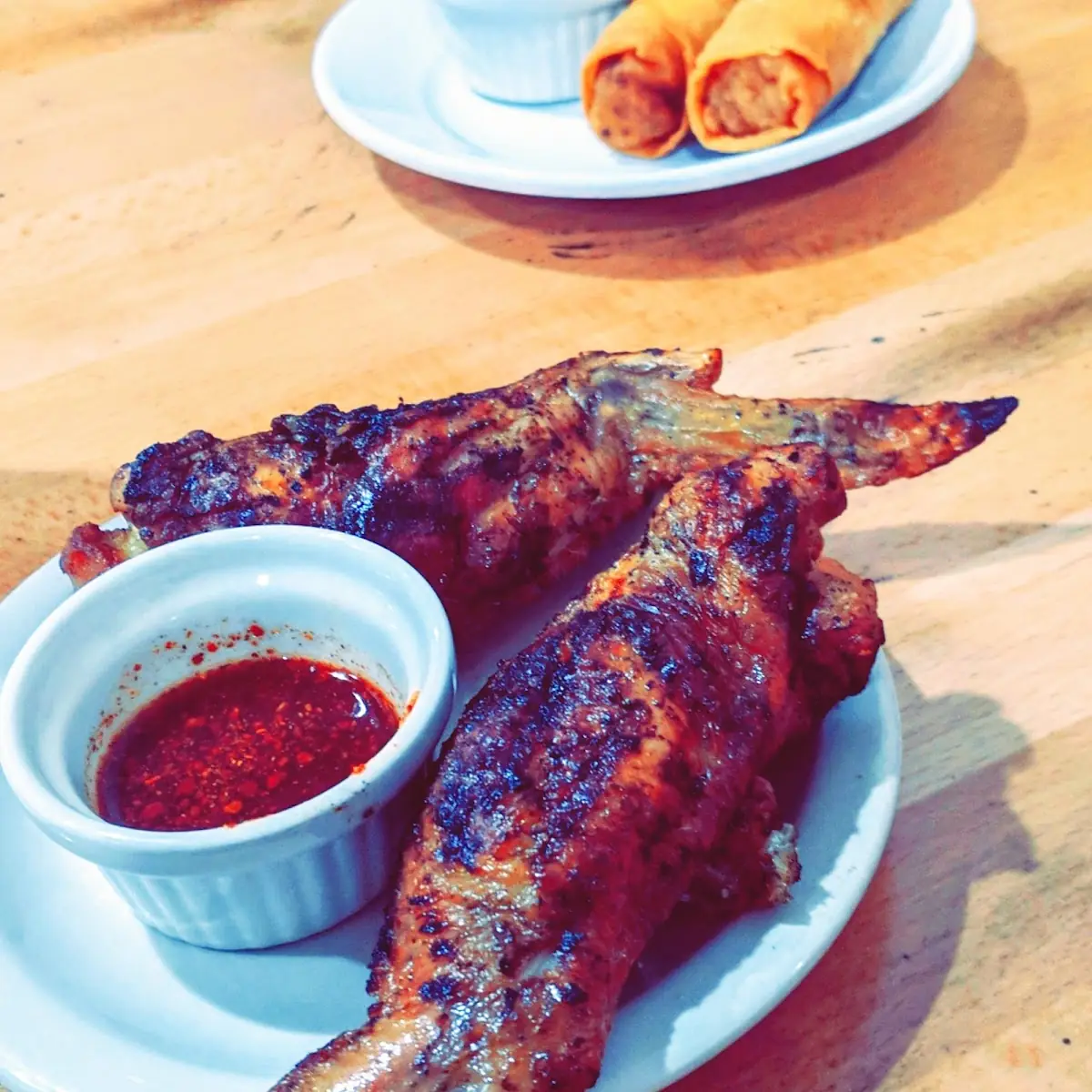 Stuffed Chicken Wings and Pork Eggrolls