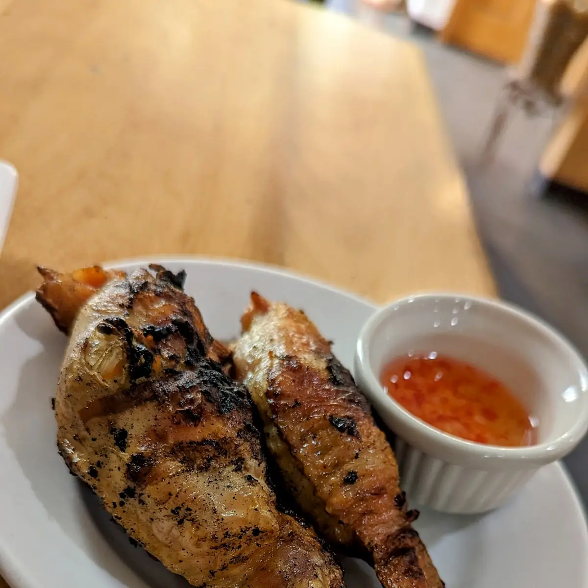 Stuffed Chicken Wings and Spring Rolls