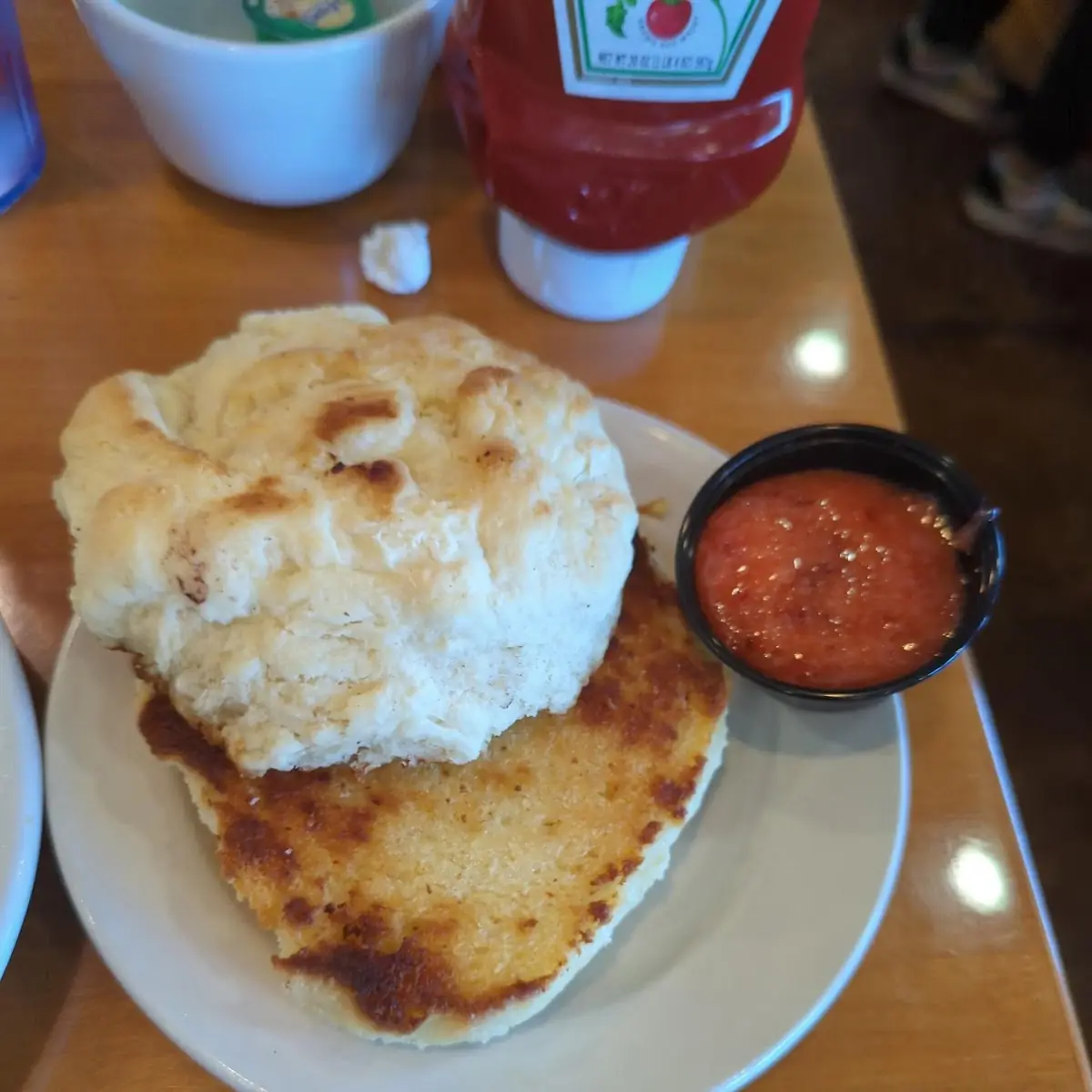 Griddle Biscuit with Strawberry Jam