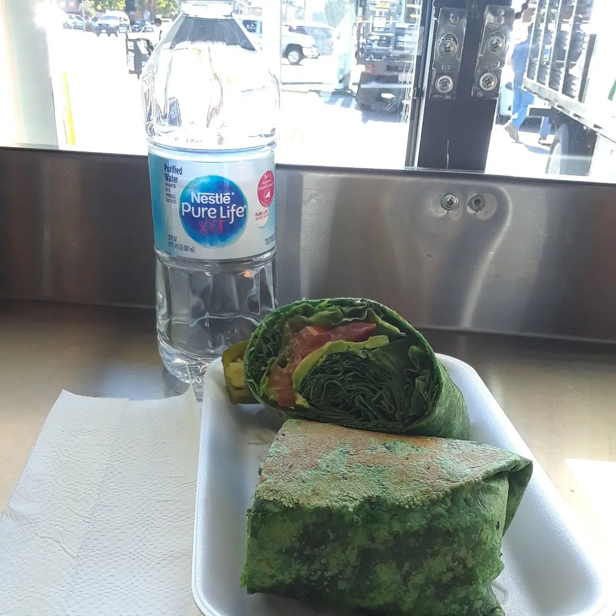 Veggie Wrap on Spinach Tortilla