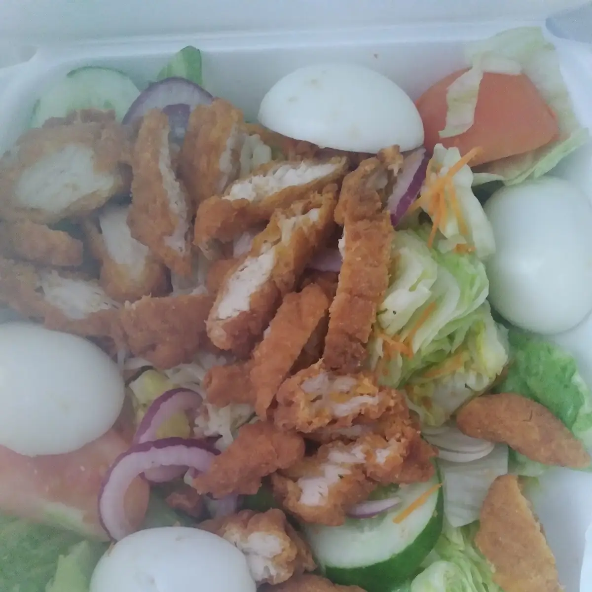 Fried Chicken Salad Add Eggs