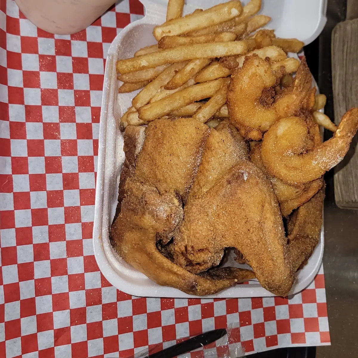 Three-Way Combo Jumbo Shrimp Catfish and Wings