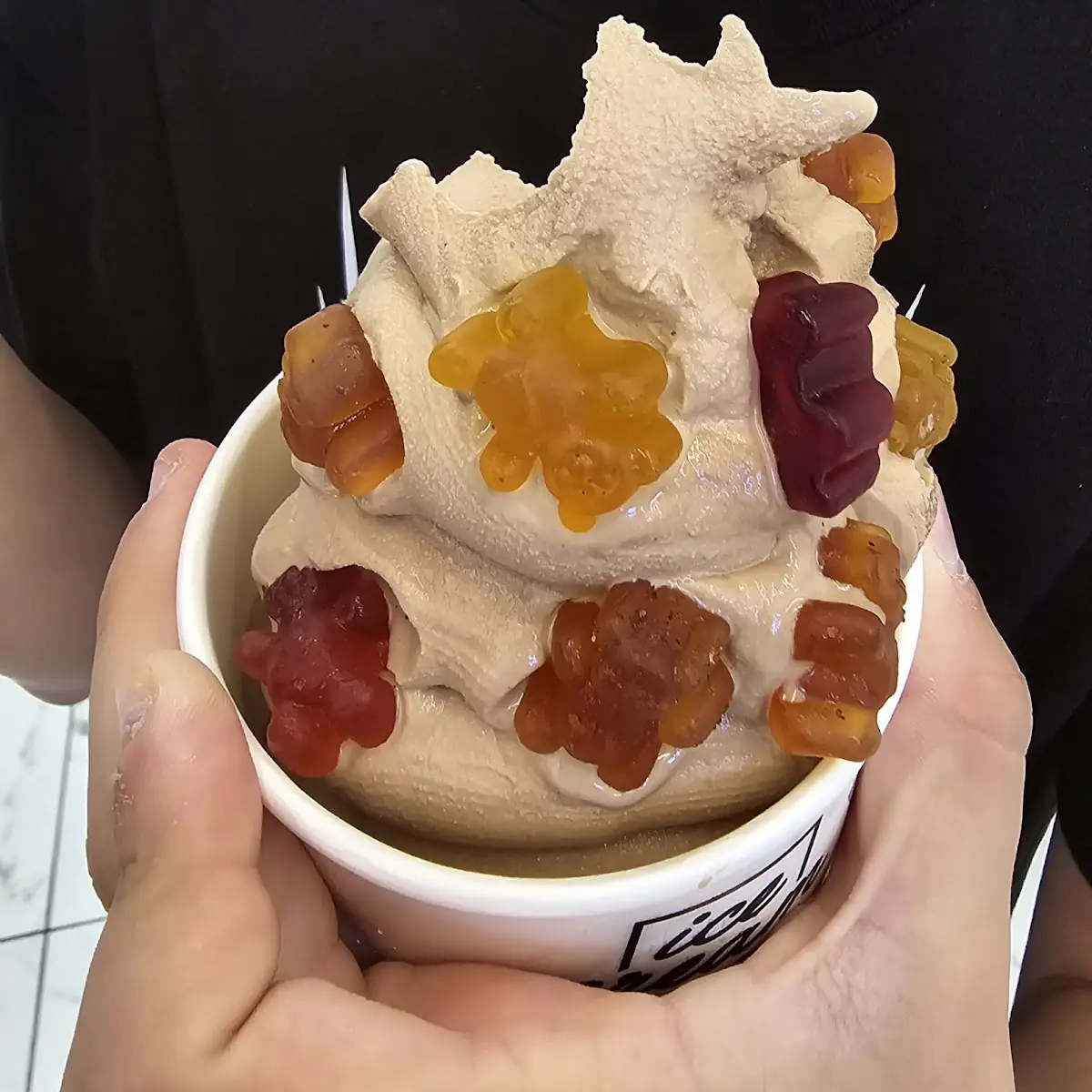 Chocolate Soft Serve with Gummy Bears