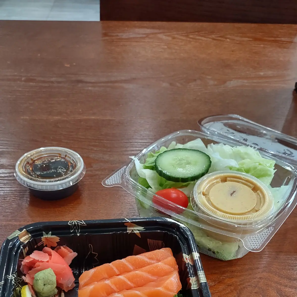 Salmon Sashimi and Salad