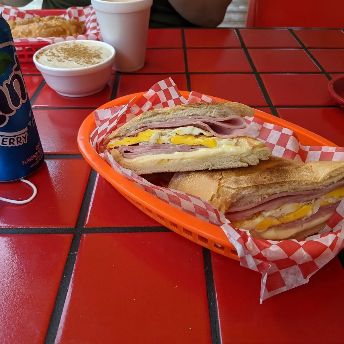 Ham Egg and Cheese Breakfast Sandwich