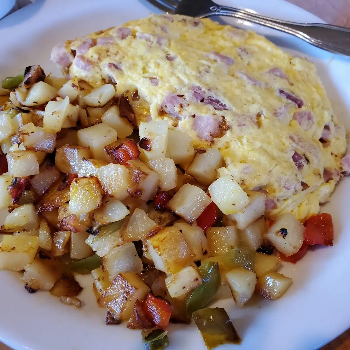 Scrambled Eggs with Ham Potatoes