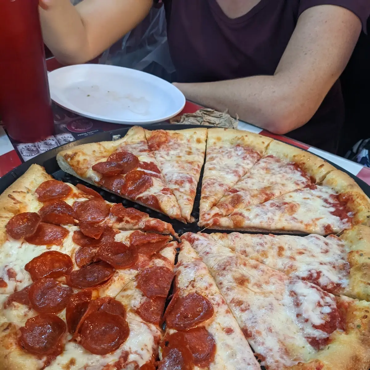 Large Half Cheese Half Pepperoni Pizza