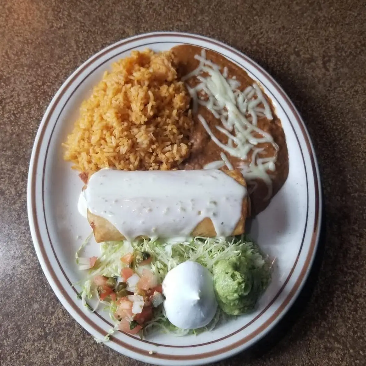 Chimichanga with Refried Beans