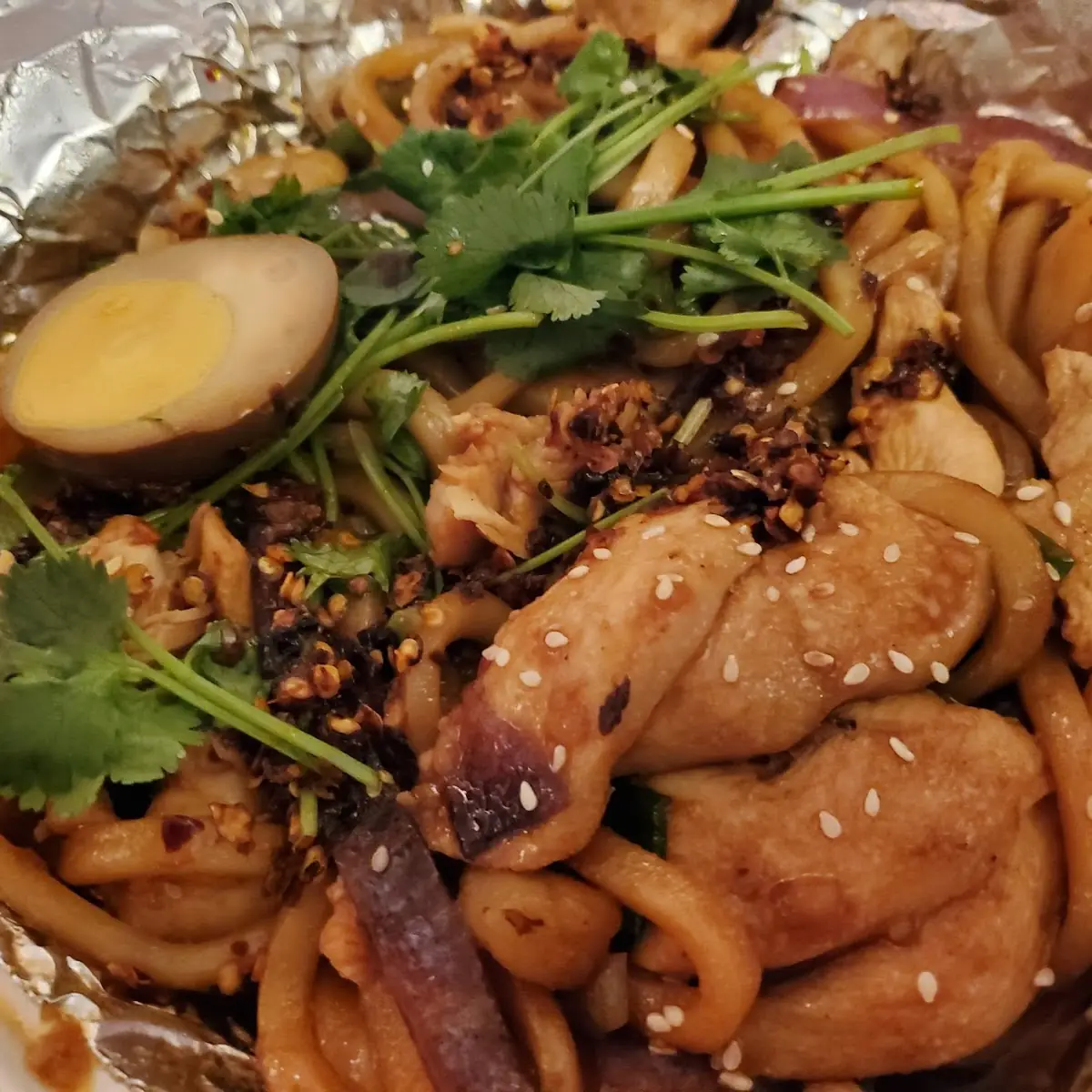 Pan Fried Chicken Udon Noodle