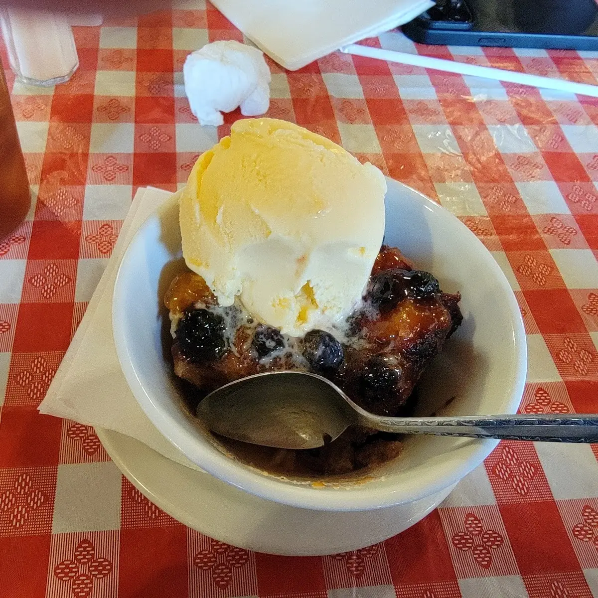 Blueberry & Pear Bread Pudding