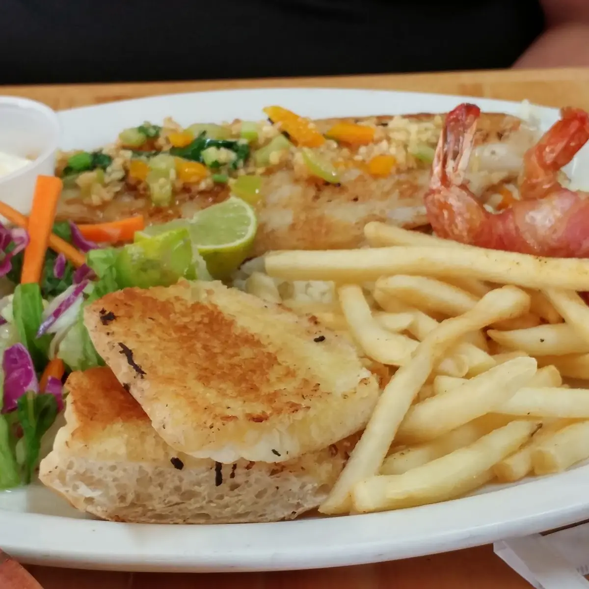 Fish with Shrimp Wrapped in Bacon