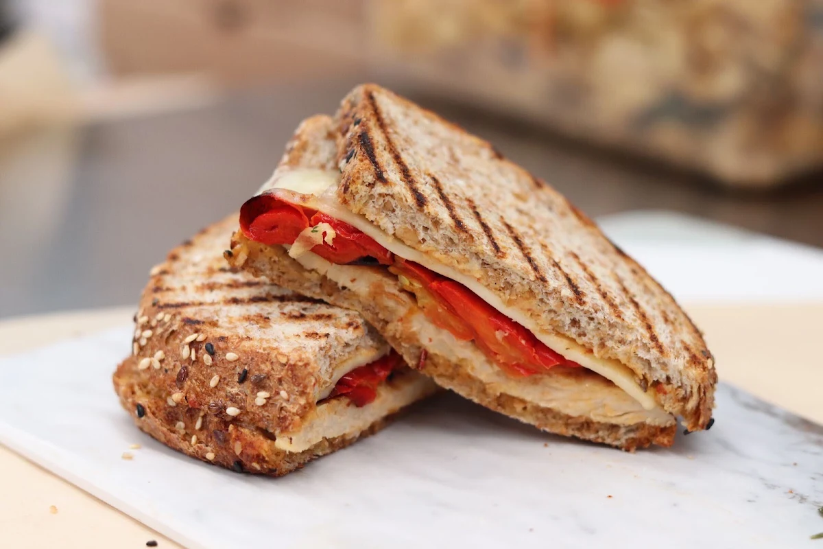 Caprese Sandwich with Side Salad