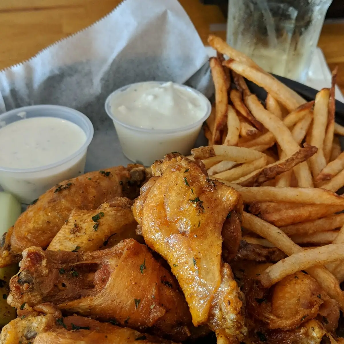 Old Bay Wings and Fries