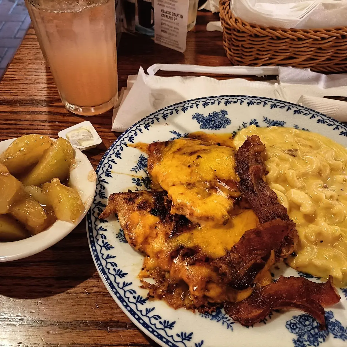 Maple Bacon Grilled Chicken Fried Apples Watermelon Lemonade