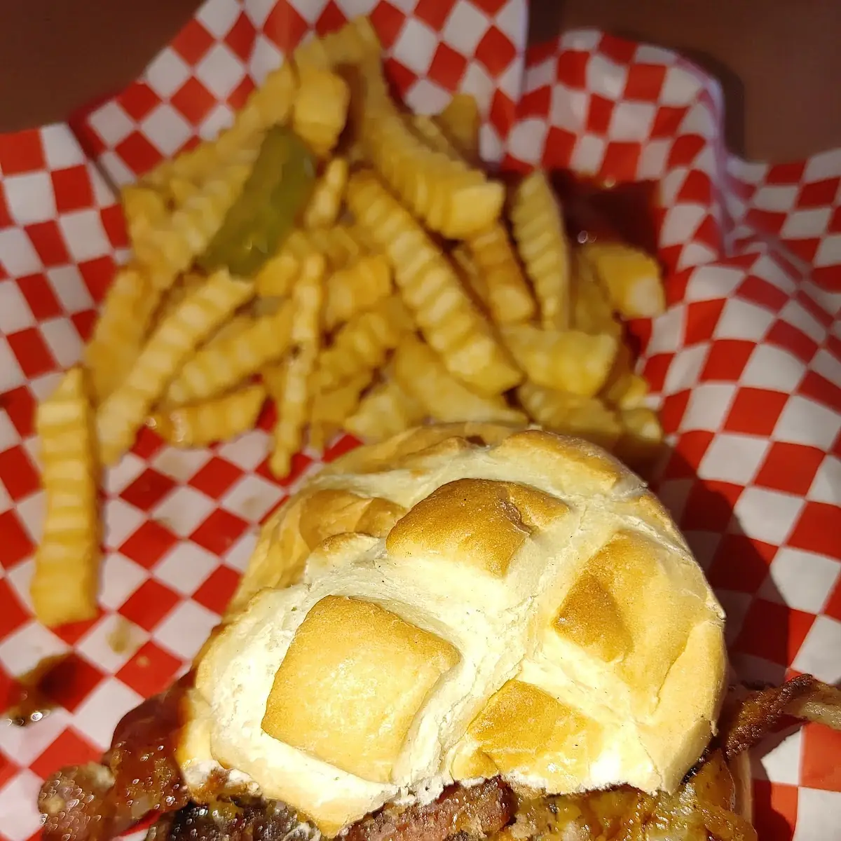Classic Cheeseburger and Onion Rings