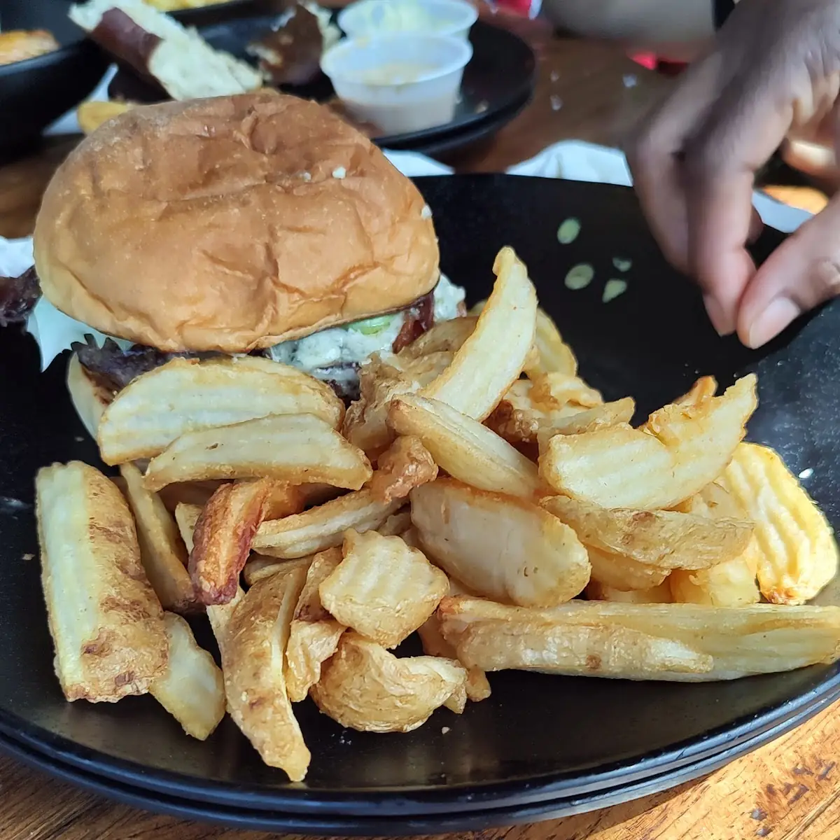 Blue Cheese Burger with Fries