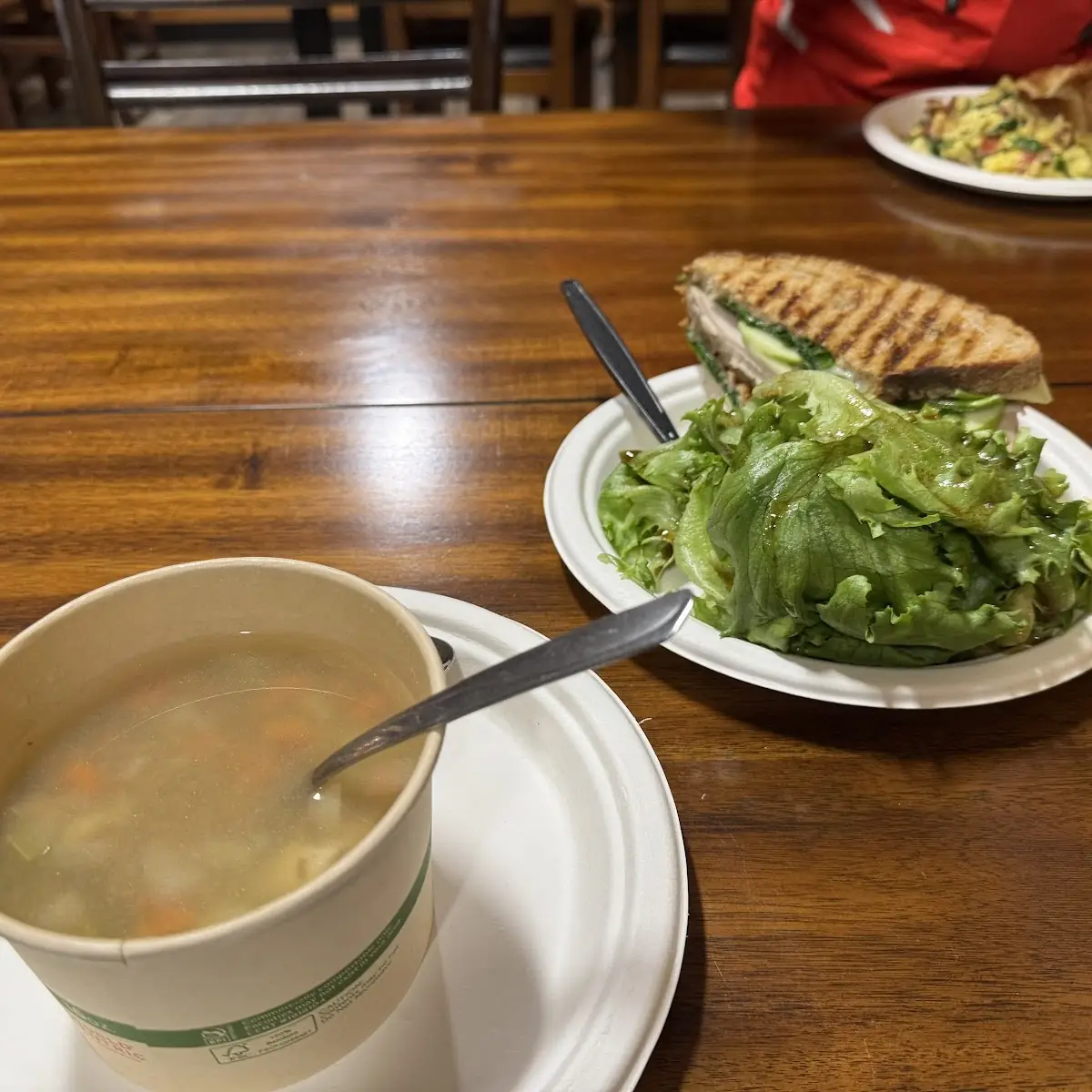 Veggie Chicken Soup and Panini