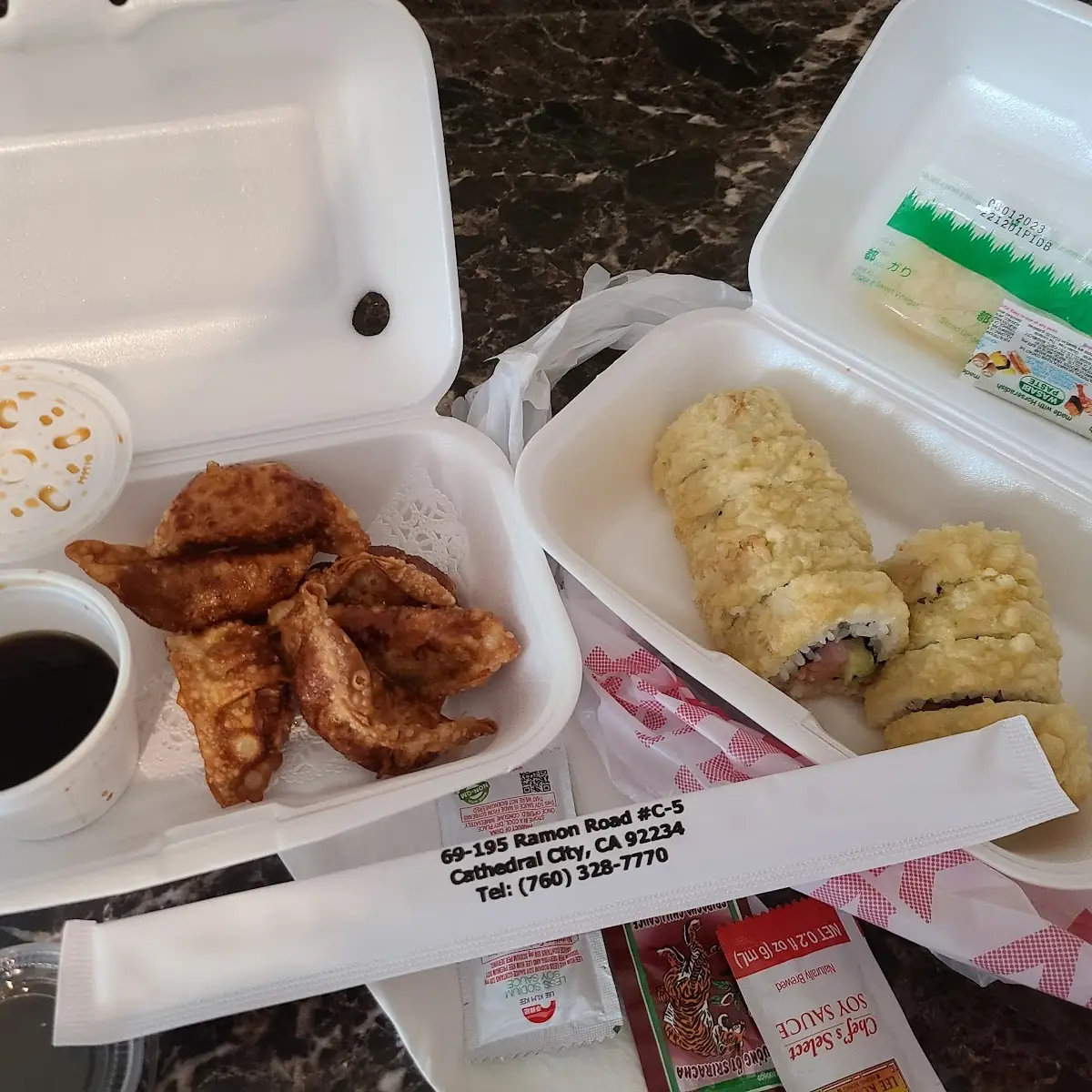 Fried Gyoza & James Bond Roll