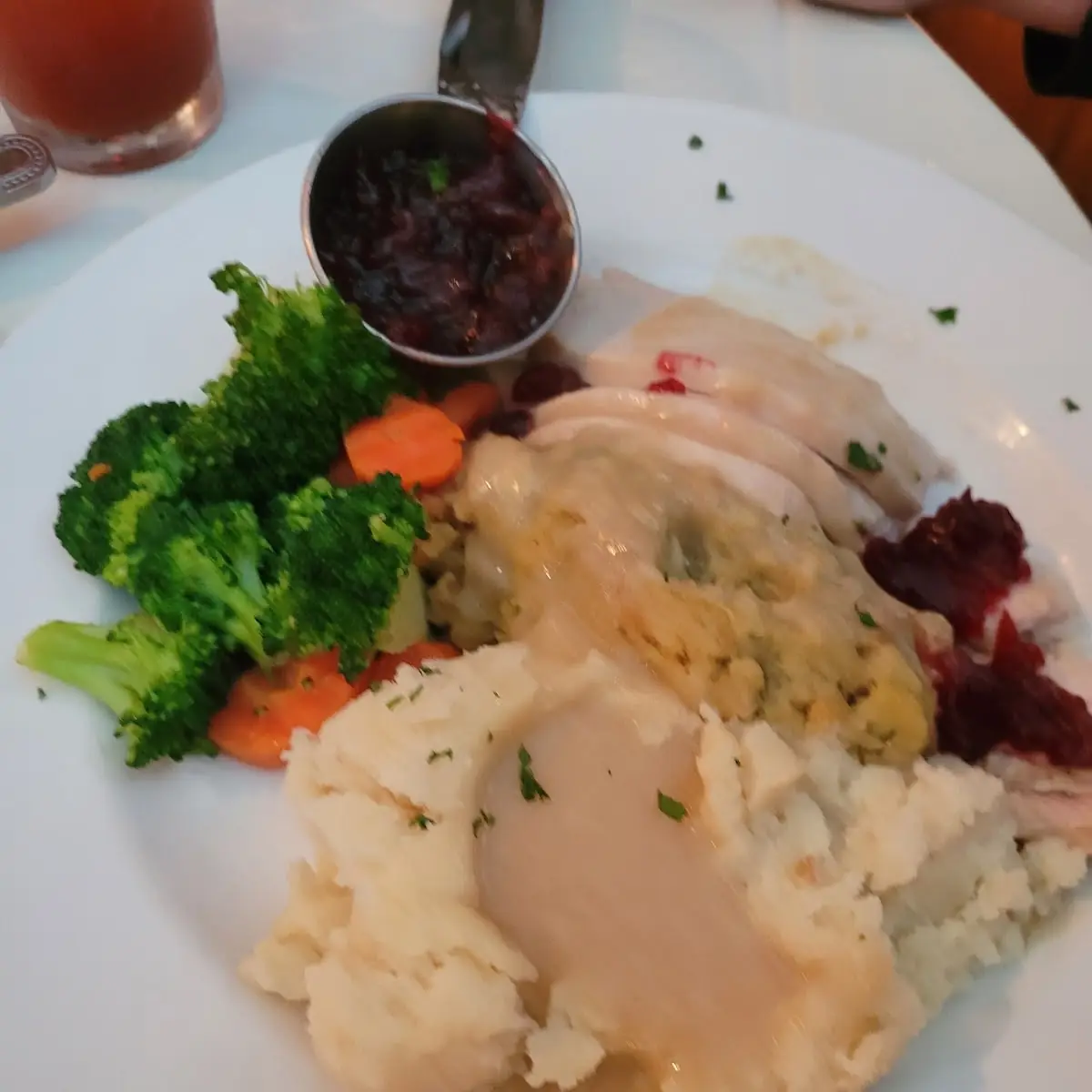 Turkey Stuffing and Mashed Potato