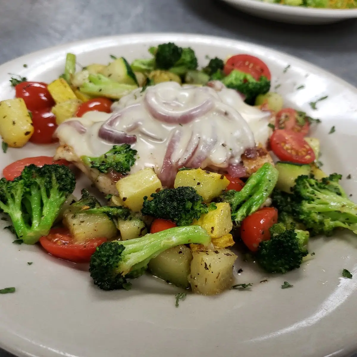 Helena's Chicken with Grilled Veggies