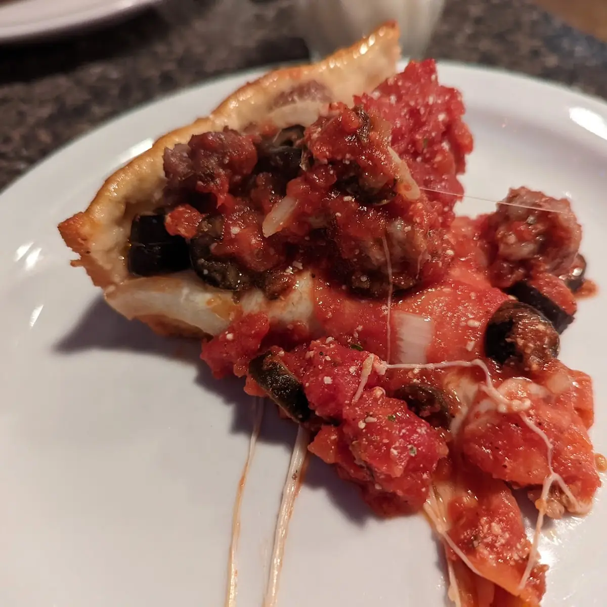 Chicago Style Deep Dish Pizza Slice