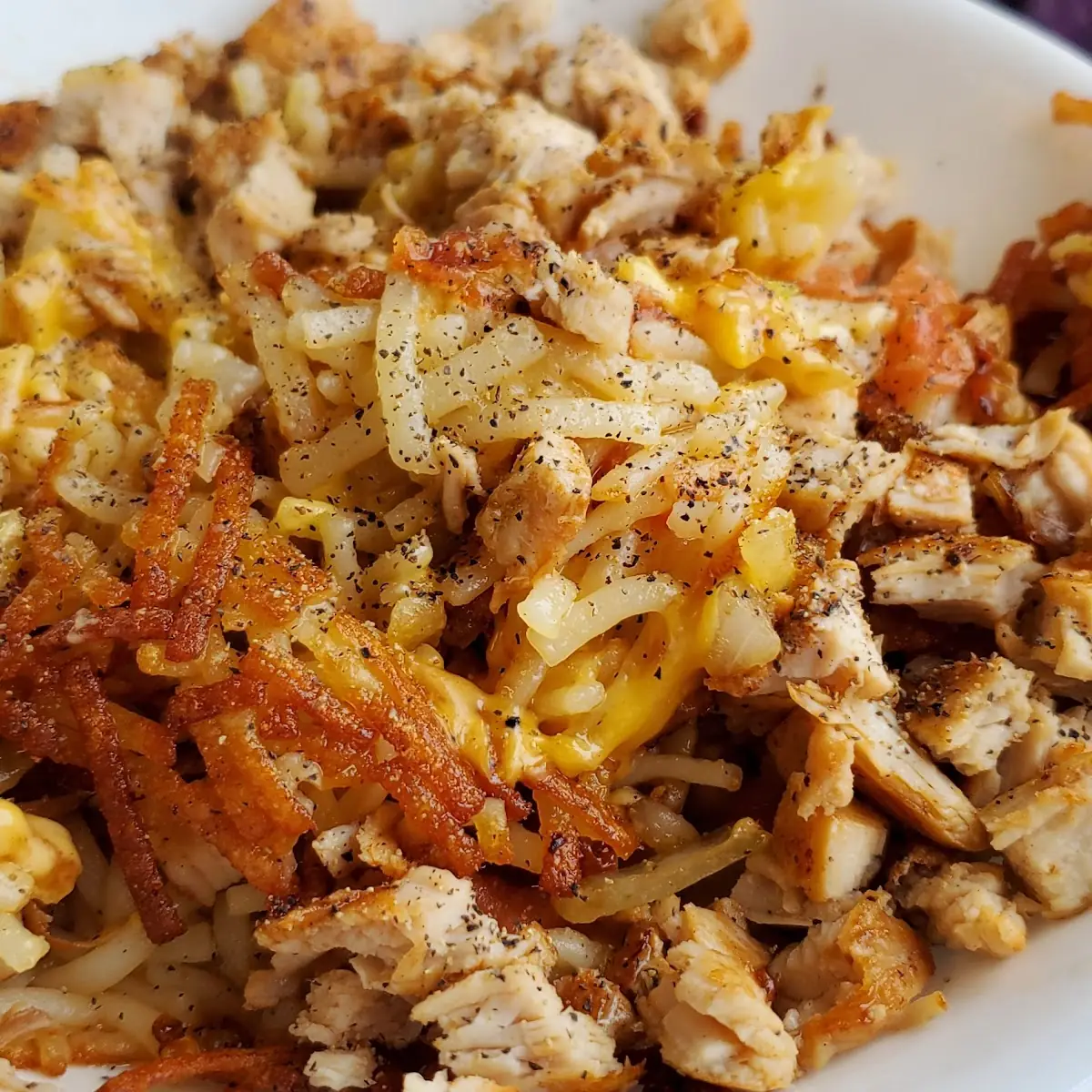 Hashbrowns with Chicken Fried Chicken