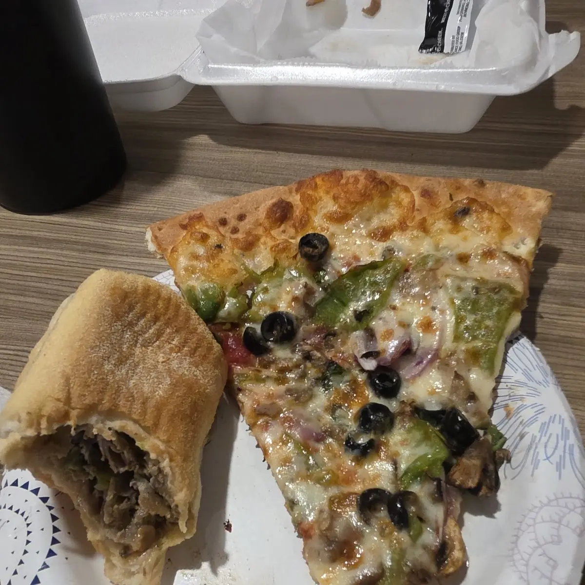 Veggie Pizza and Cheesesteak