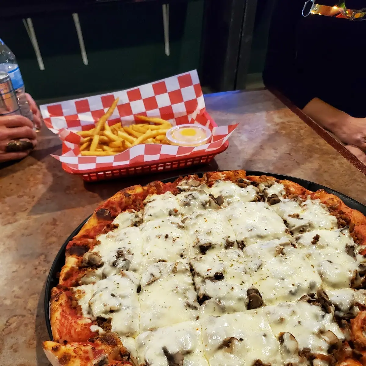 Sausage Pizza with Fries