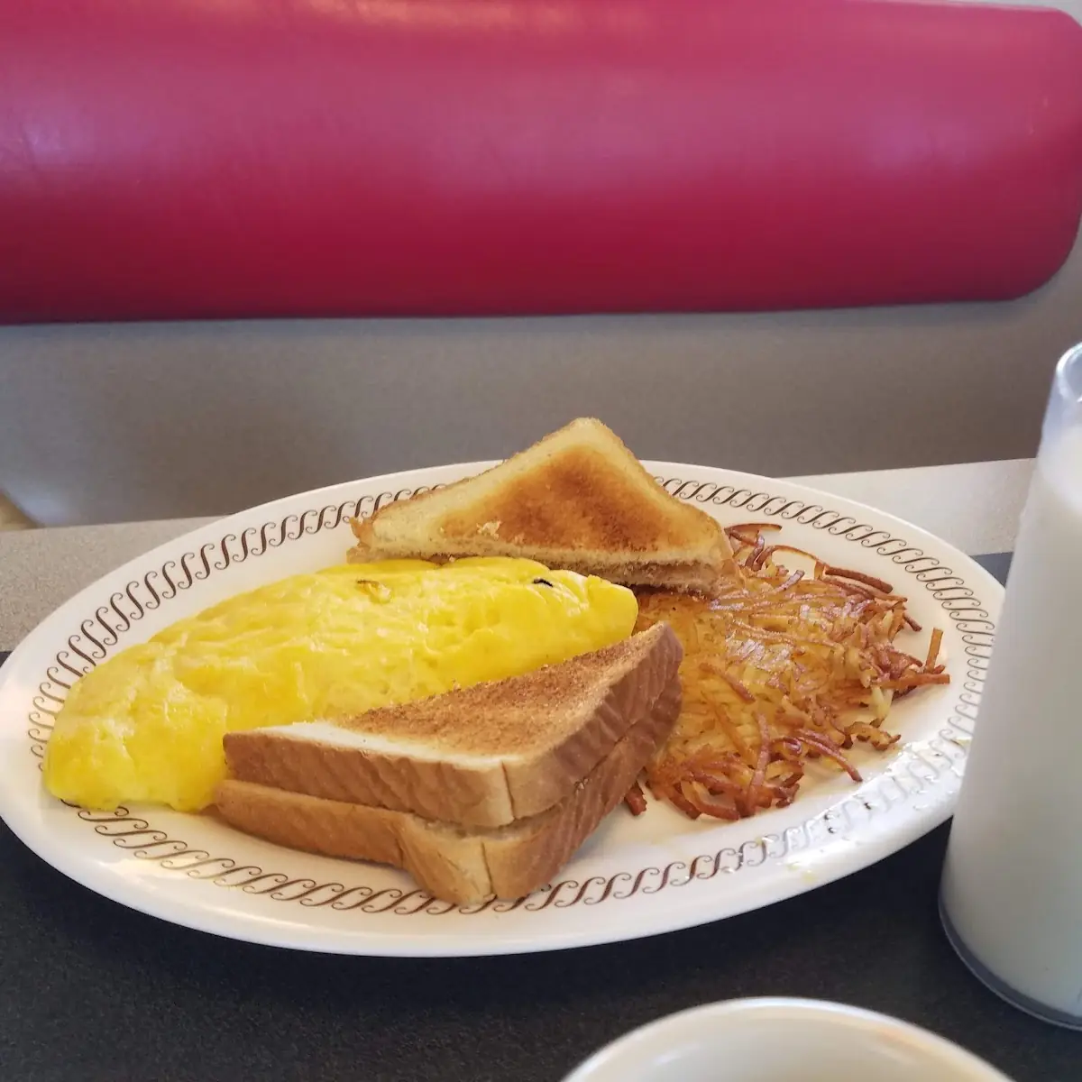 Cheese Omelette with Hash Browns