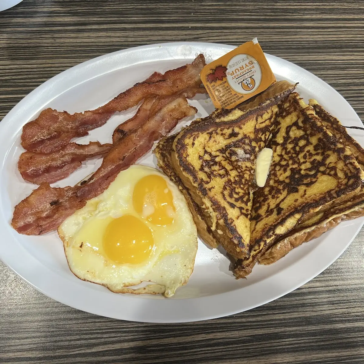 French Toast and Eggs Breakfast