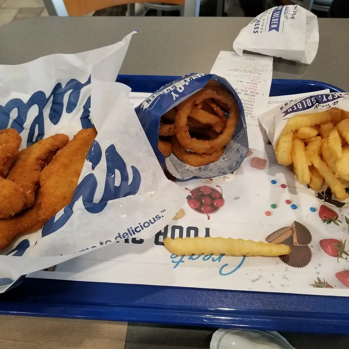 Chicken Tender Basket of Onion Rings