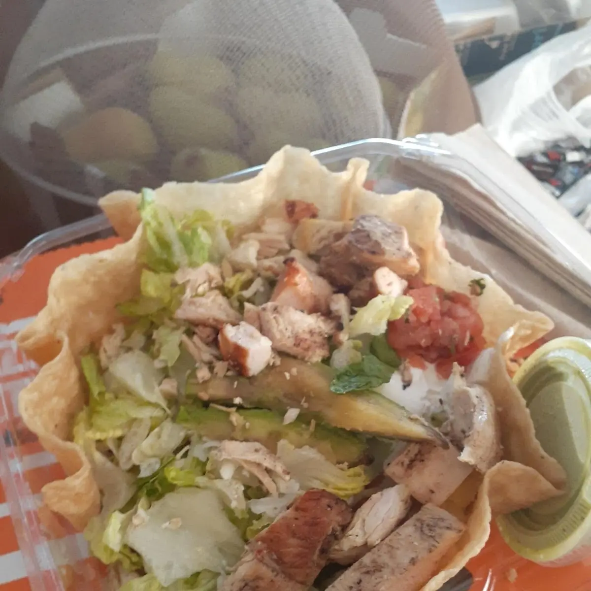 Double Chicken Tostada Salad Supposed to Be