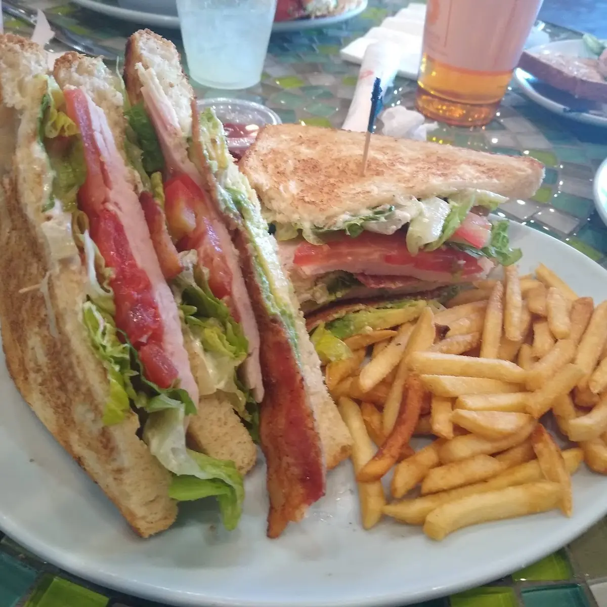 Turkey and Bacon Club on Sourdough