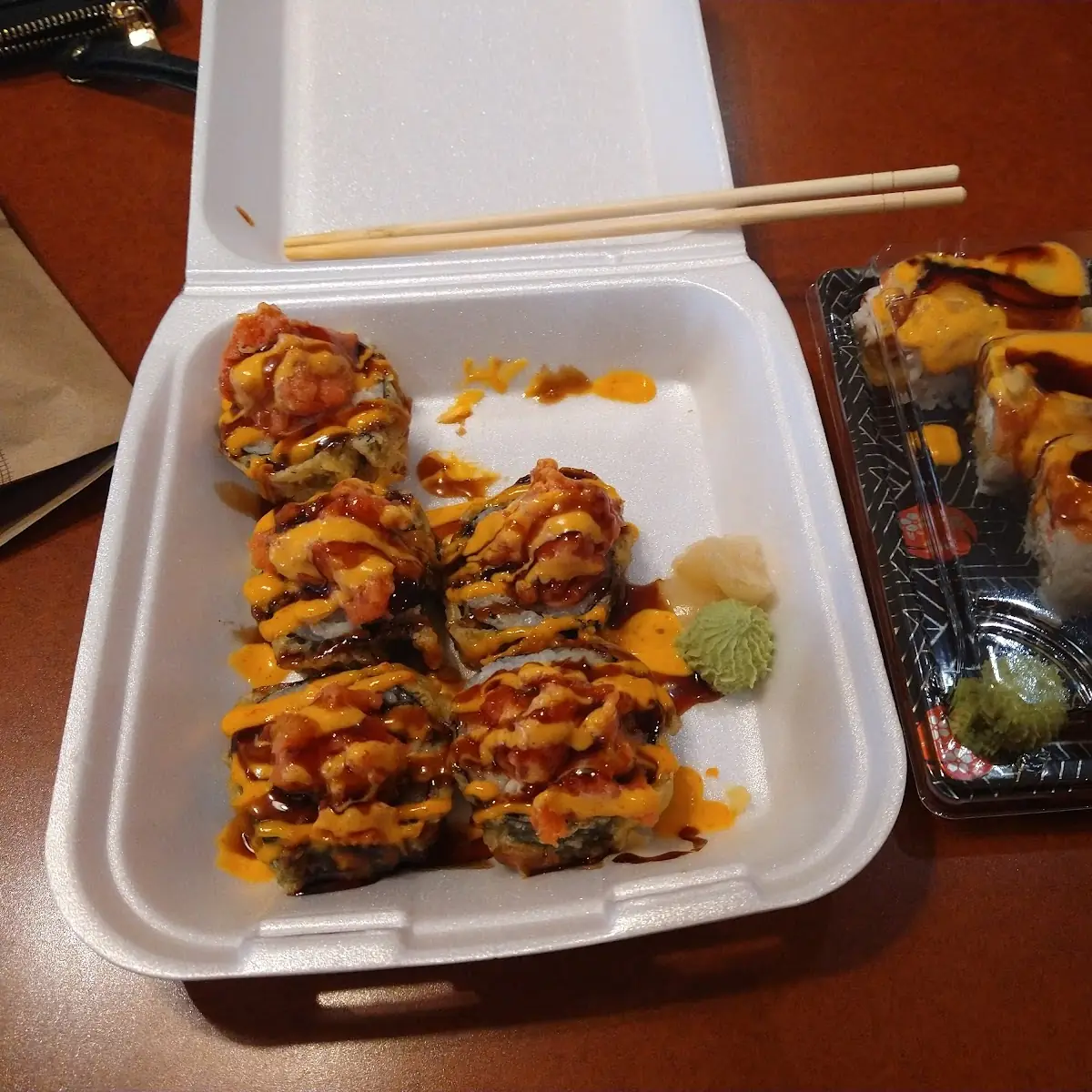 Volcano Roll and Dragon Roll