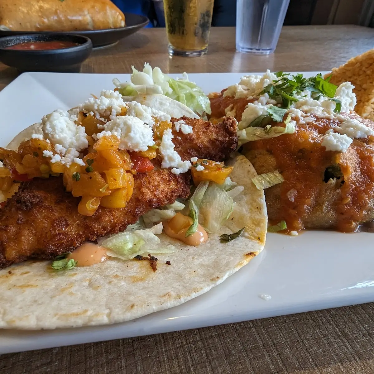 Fish Taco and Chile Relleno Combo