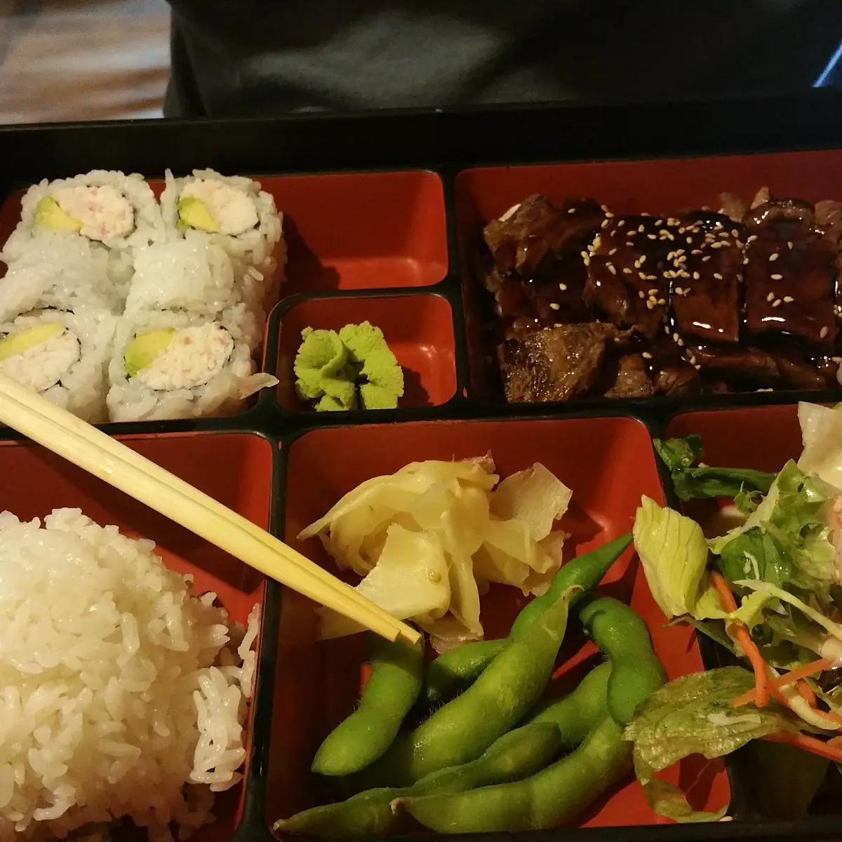 Bento Box with Rice and Sides
